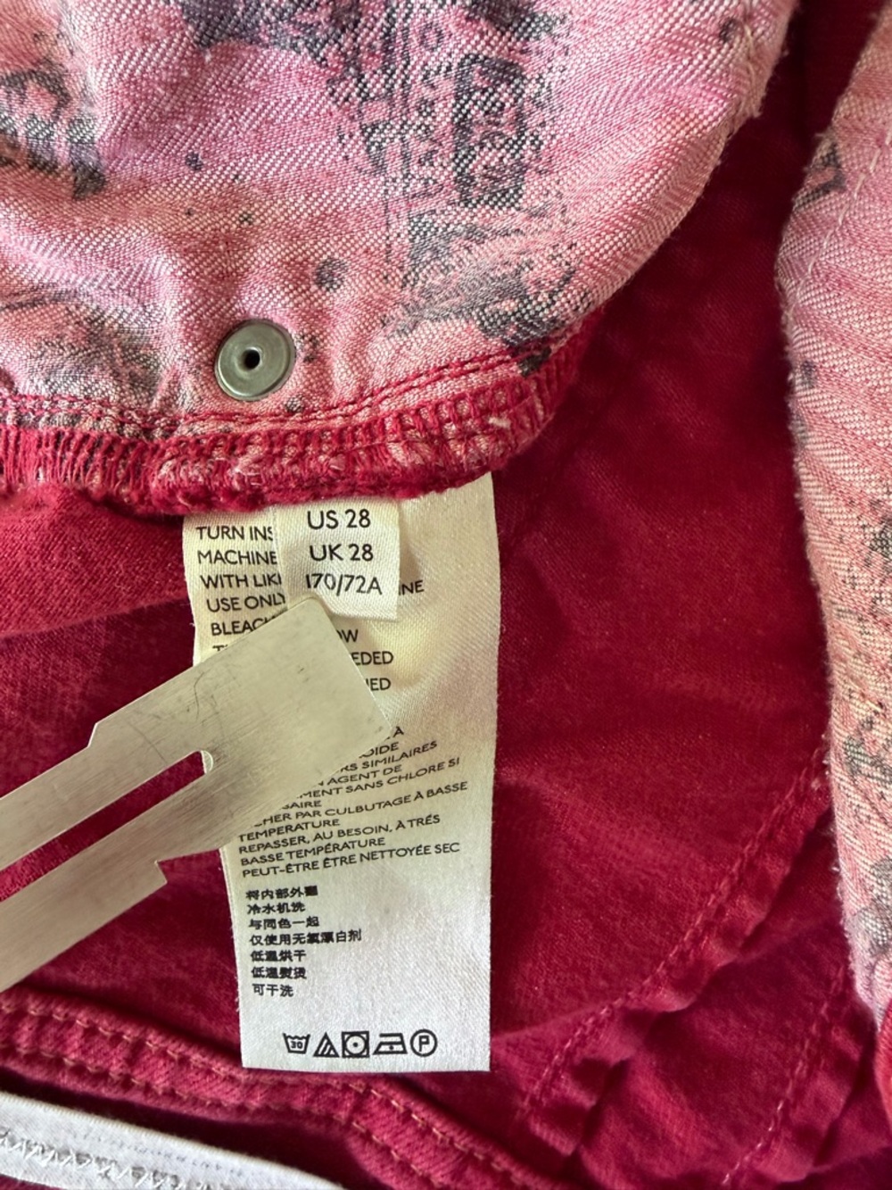 Pilcro Anthropologie Red High Rise Skinny Button Fly Jeans Size 28 - Picture 5 of 6